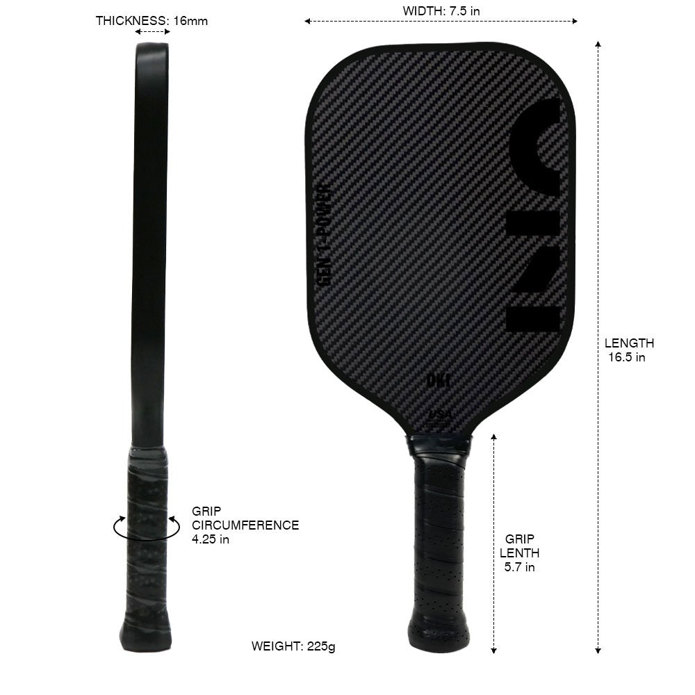 OKI Gen 1 Paddle Combo (2 Paddles) - Carbon Fiber & Kevlar Paddle 16mm