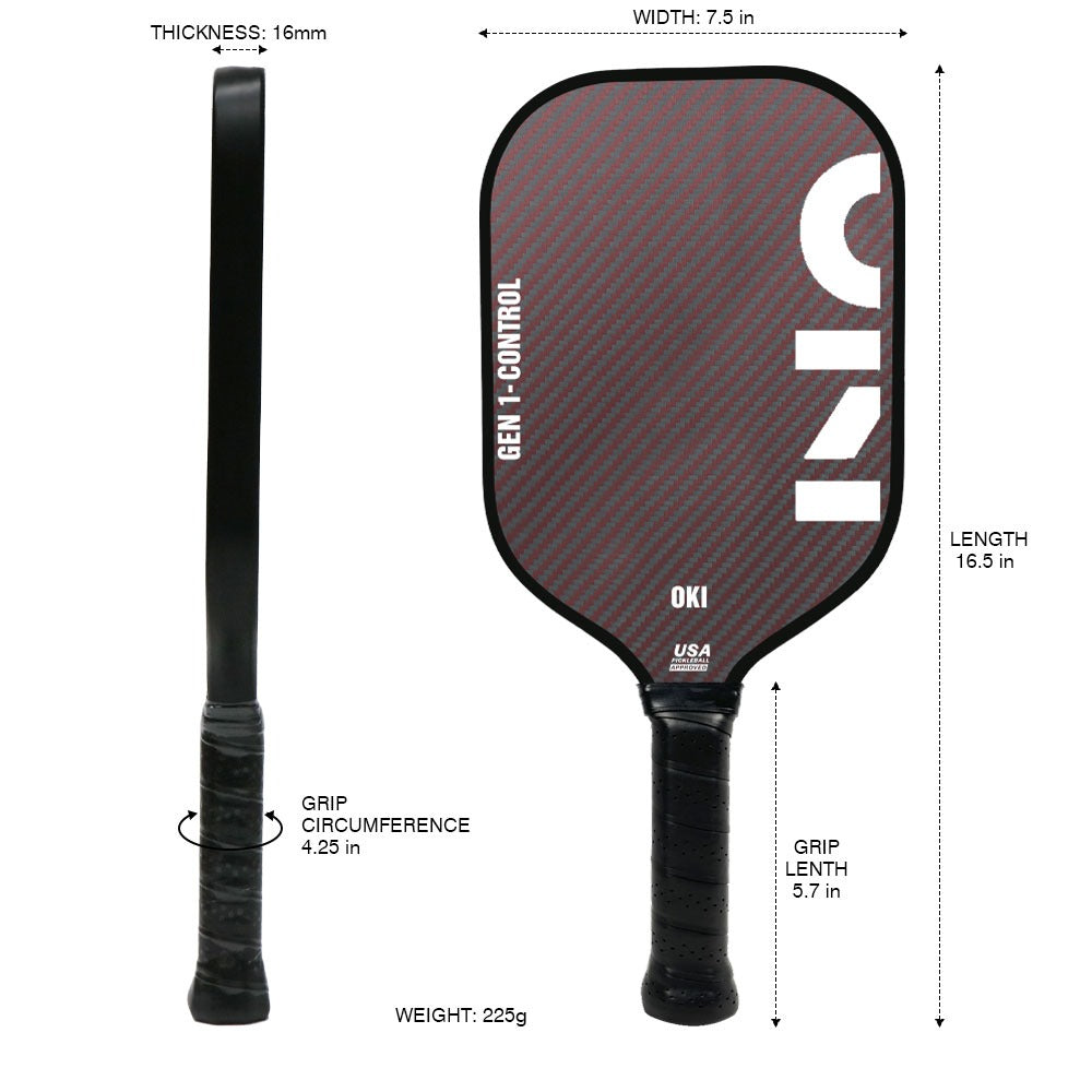 OKI Gen 1 Paddle Combo (2 Paddles) - Carbon Fiber & Kevlar Paddle 16mm